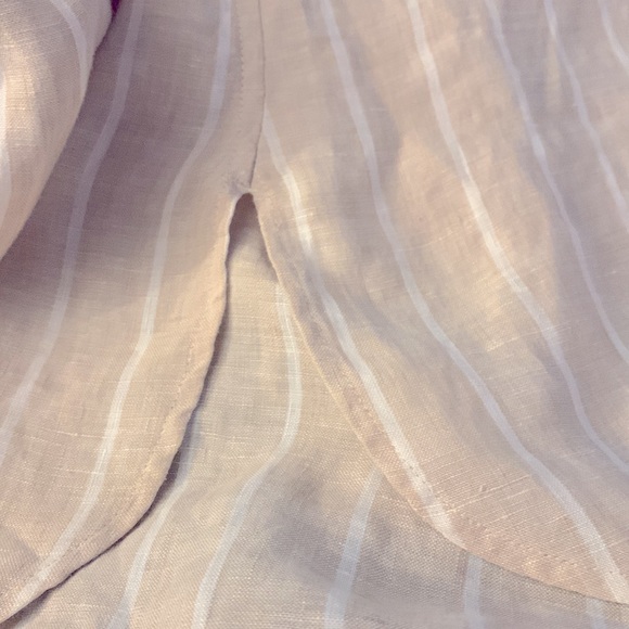 Chico’s Linen Cream Stripe Blouse Top Chico’s Size 1 US Medium 8 10 - Picture 8 of 11